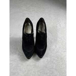 Bellini Eileen Black Suede Pointed Toe Lace Up Stiletto Heel Booties Size 8.5